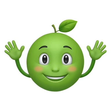 green emoji with limbs sticker