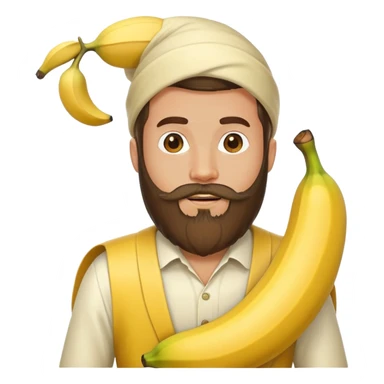 With beard and a banana costume  sticker