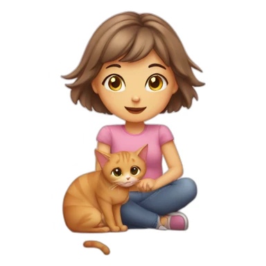 cat with girl in lov with he sticker