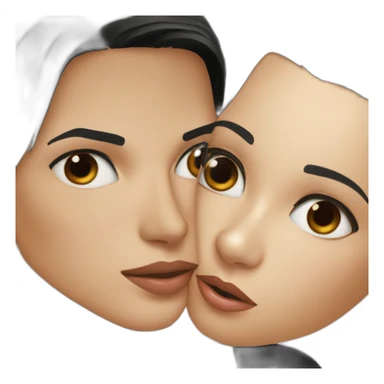 wentworth miller kisses a black girl brown eyes and short black hair sticker