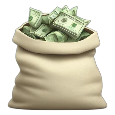 overloaded bag with money and spilling sticker