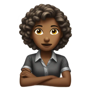 Girl turning over desk sticker