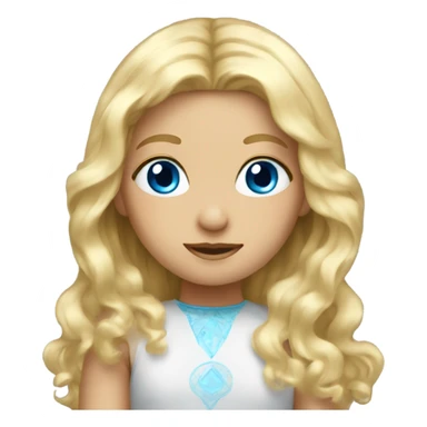 long blonde hair blue eyed girl with halo  sticker
