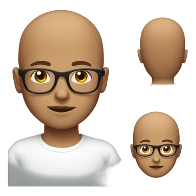 A bald boy with glasses  sticker