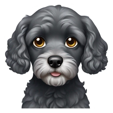 Dark grey cavapoo dog with navy eyes sticker