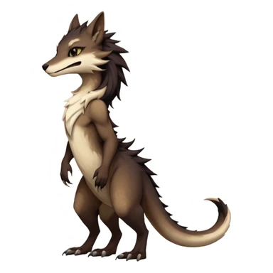Brown and beige badass elegant wild beautiful natural cute badass epic exotic anthro modern furry sergal-vernid-creature, full body, dark-brown-black-gradient pretty hair, aesthetic, art by LiLaiRa, art by art by Falvie sticker