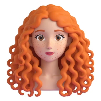 Pretty girl with extremely long curly hair and numerous freckles across her face sticker