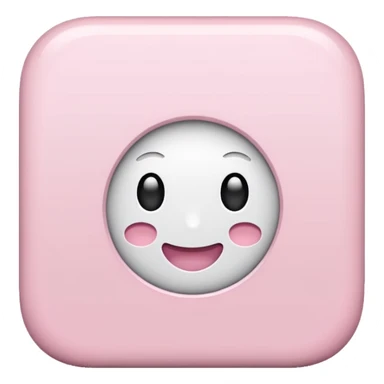 White A in a light pink sqaure sticker