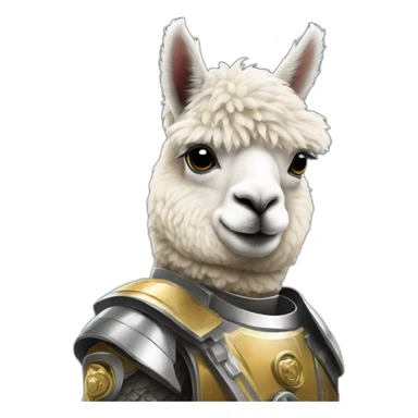alpaca in scifi armor sticker