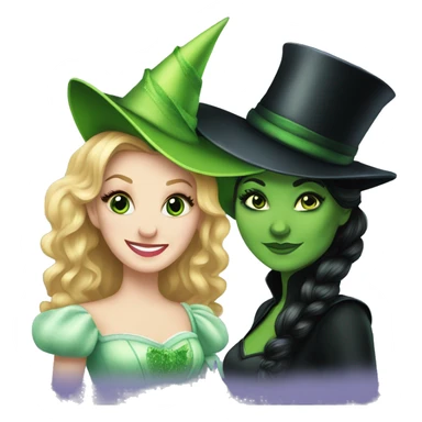 Glinda and elphaba from Wicked together sticker