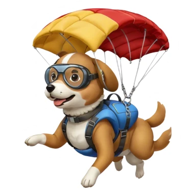 A dog skydiving  sticker