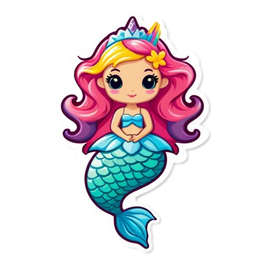 Mermaid unicorn princess fairy  sticker