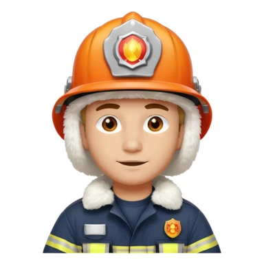 fireman white cat sticker