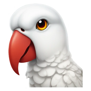 White parrot with red beak and red eyes sticker
