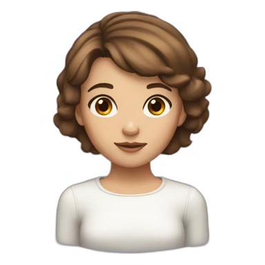 Girl with brown short hair and brown eyes sticker