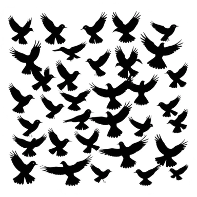 birds flying sticker