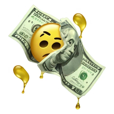 dollar doused in oil sticker