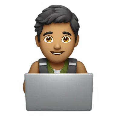 indian guy working in laptop sticker