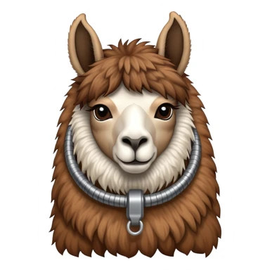 llama with a steel resilient coil around the neck sticker