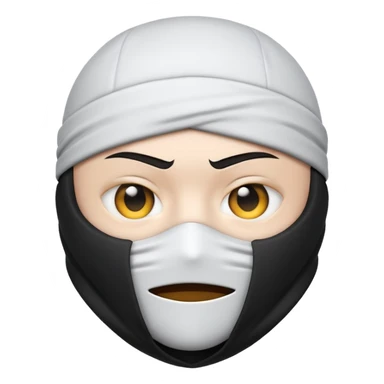Emoji ninja blanco sticker
