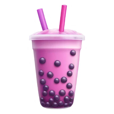 Pink boba with purple boba pearls sticker