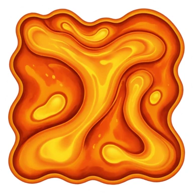 create an emoji of a little lava flow, no face just the lava, no volcano, something like a stain sticker