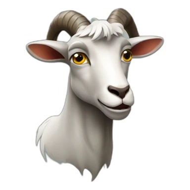 angry black goat's head full profile side sticker