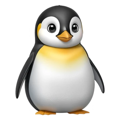 cinematic-cute-emperor-penguin-portrait-emoji,-head-tilted-playfully-and-inquisitively,-with-glossy,-pristine-plumage,-sparkling-eyes-filled-with-curiosity,-simplified-yet-irresistibly-adorable-features, black, large black eyes face sticker
