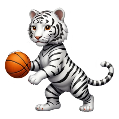 White tiger basketball sticker