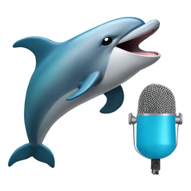 Dolphin singing into a microphone  sticker