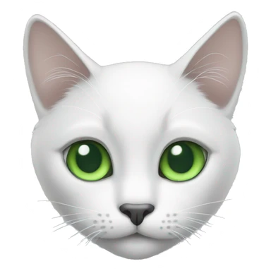 White and grey cat with green eyes sticker