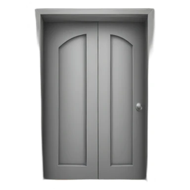 One gray wood open door perspective sticker