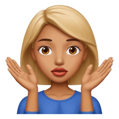 I want an emoji with big lips and hands with an judging vibe sticker