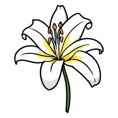 white lily sticker