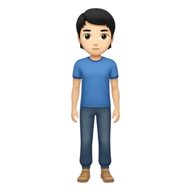 The man black hair and black eyes full body sticker