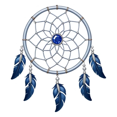 Silver Dreamcatcher with sapphire stones sticker