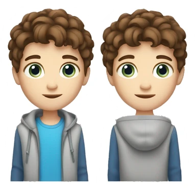 tween boy with brown hair and blue eyes sticker
