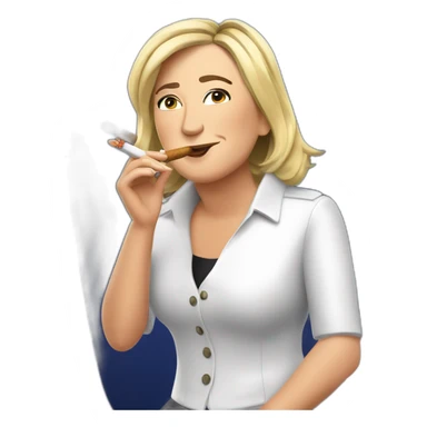 Marine le pen avec un cigare sticker