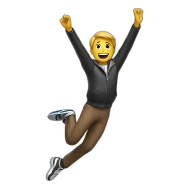 Person jumping off of a flying jet sticker