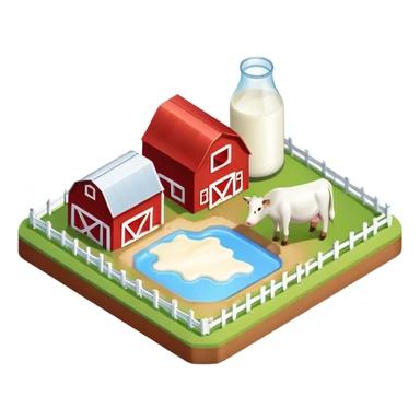 Isometric milk farm sticker