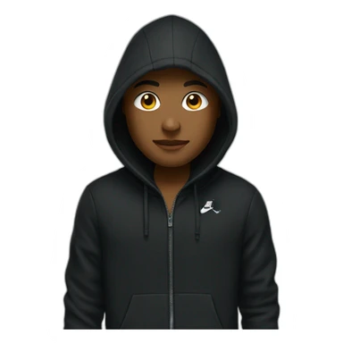 Black hood with Nike logo sticker