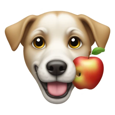 A dog with an apple in its mouth sticker