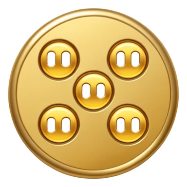 a shirt button with 4 holes made of gold sticker