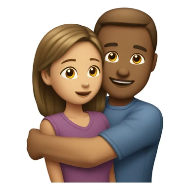 Man giving girl hug sticker