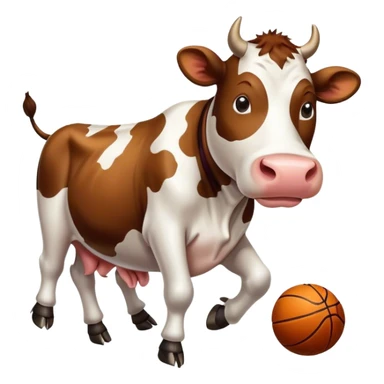Cow playing basketball  sticker