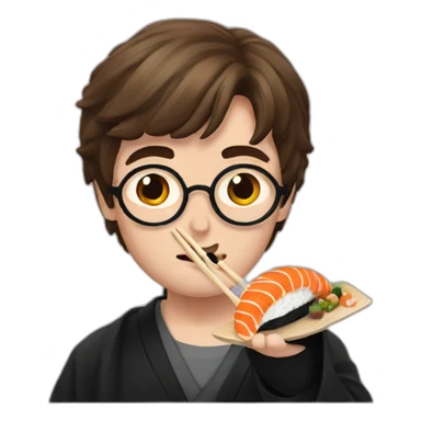 Harry Potter eating sushi sticker