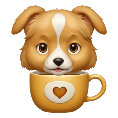 dog  holding ah tea cup sticker
