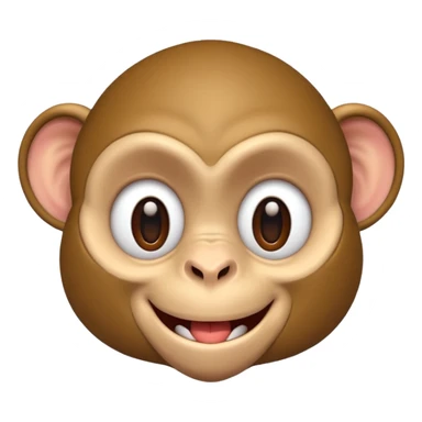 monkey with a lazy eye smiling with all his teeth showing sticker