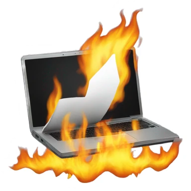 A laptop On fire sticker