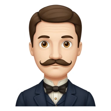 Man victorian style face sticker